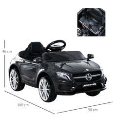 HOMCOM Mercedes Benz GLA Licensed 6V Kids Electric Ride On Car Toy with Remote Control Music Headlight for 3 Years Old Black