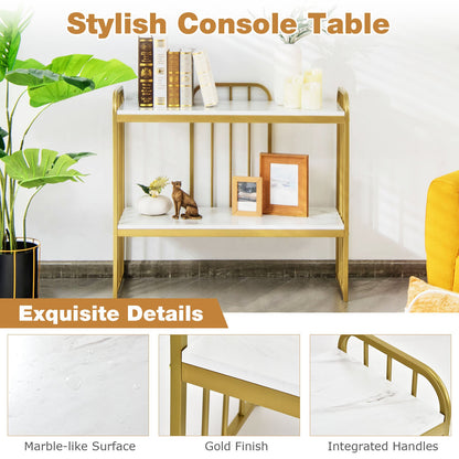 Faux Marble Sofa Side End Table or Living Room