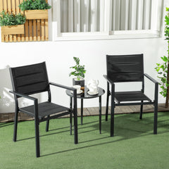 Outsunny Set of Two Aluminium Stacking Garden Chairs - Black