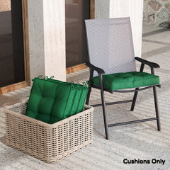 Outsunny Set of 4 42 x 42cm Outdoor Seat Cushions - Green