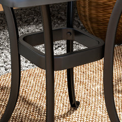 Outsunny Outdoor Garden Table with 38mm Dia. Umbrella Hole, Cast Aluminium Patio End Table with Anti-slip Foot Pads for Garden, Patio, Balcony, 54 x 54cm, Black