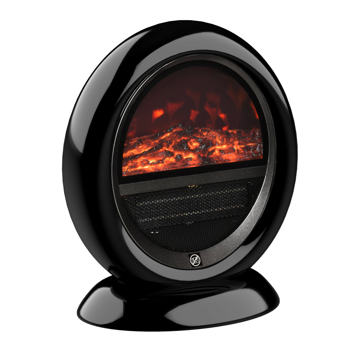 HOMCOM Freestanding Electric Fireplace Indoor Space Table Top Heater with Realistic Flame Effect, Rotatable Head, Overheating Protection, 1500W, Black