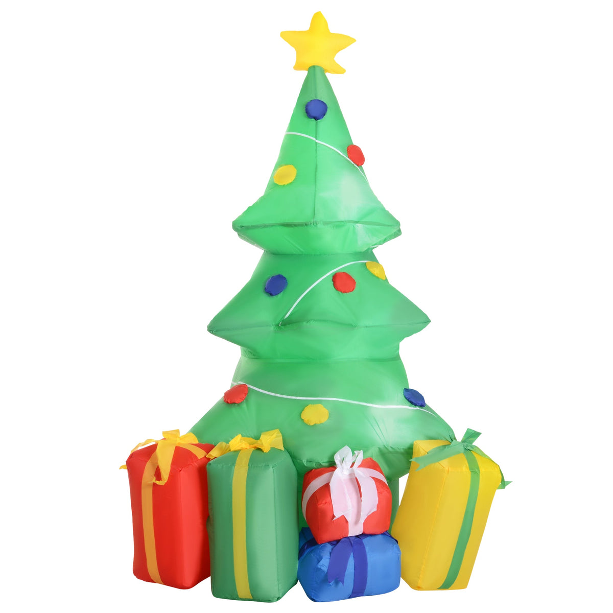 HOMCOM 5ft Inflatable Christmas Tree Xmas Air Blown Holiday Decoration LED Lawn Yard Outdoor Ornaments