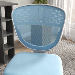 Vinsetto Armless Desk Chair, Mesh Office Chair, Height Adjustable with Swivel Wheels, Blue