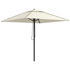 Outsunny 215cm Square Canopy Parasol, with Contrast Piping - Beige/Brown