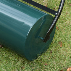 Outsunny 30 L Heavy Duty Water Or Sand Filled â30cm Garden Steel Lawn Roller Drum - Dark Green