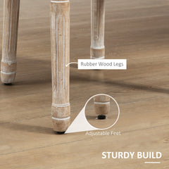 مجموعة HOMCOM من كرسيين خشبيين لتناول الطعام على الطراز الفرنسي - كريمي