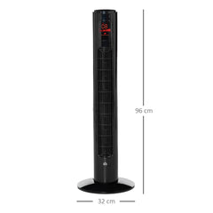 HOMCOM 38'' Freestanding Tower Fan, 3 Speed 3 Mode, 12h Timer, 70 Degree Oscillation, LED Panel, 5M Remote Controller, Black