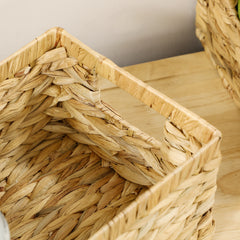 HOMCOM Set of Three Water Hyacinth Storage Baskets