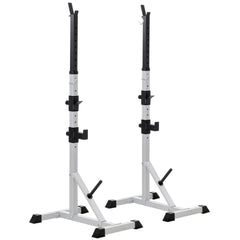 HOMCOM Weights Bar Barbell Rack Squat Stand Adjustable Portable Weight Lifting Max Load 200kg, Suitable For Home Gym Training Work Out