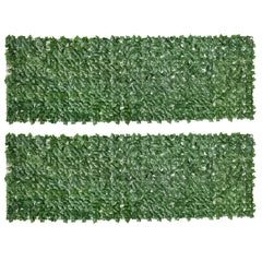 Outsunny 2-Piece Artificial Leaf Hedge Screen Privacy Fence Panel for Garden Outdoor Indoor Decor, Dark Green, 3M x 1M