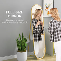 HOMCOM Two-Way Curved Full Length Mirror - Gold Tone