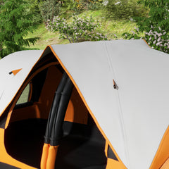 Outsunny Six-Man Tent, with Two Rooms, Small Rainfly and Accessories - Orange