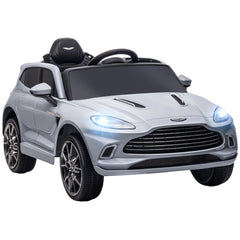 AIYAPLAY Aston Martin DBX Licensed Battery Powered Kids Electric Car, 12V Kids Ride on Car w/ Lights, Music Horn, Grey