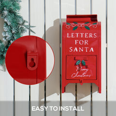 HOMCOM A5 Christmas Letter Postbox - Red/White