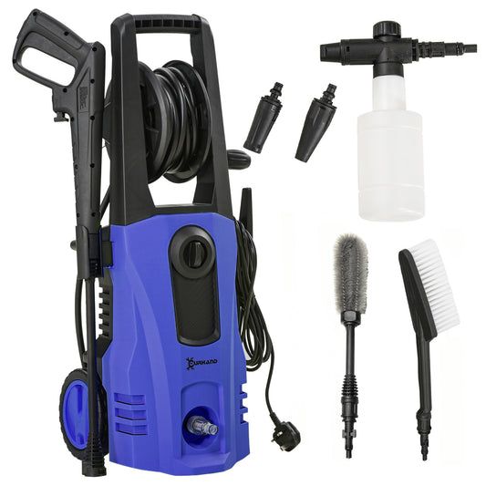 DURHAND 1800W High√Ç Pressure√Ç Washer, 150 Bar Pressure, 510 L/h Flow, High-Performance Portable Power Jet Wash Cleaner Blue