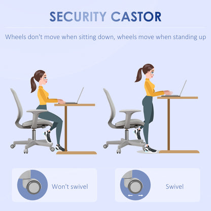 Vinsetto Office Chair, Breathable Mesh Swivel Desk Chair with Adjustable Height and 360 Degree Swivel Security Wheels for Home Office, Study, Grey