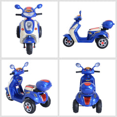 HOMCOM Kids Electric Ride On Toy Car 6V Electric Motorbike with Chargeable Battery Headlight and Music for 3-5 Years - Blue