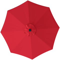 Outsunny 3 m Replacement Parasol Canopy with Top Vent, UPF 50+ Garden Parasol Replacement Canopy, 8 Rib Parasol Cover Replacement Fits Various Frames, Red