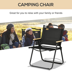 Outsunny Camping Chair for Adults, Lightweight Folding Chair, Portable Chair for Camping, Fishing, Beach and Outdoor Travel, Black