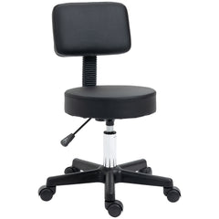 HOMCOM Swivel Salon Chair w/ Padded Seat Back 5 Wheels Adjustable Height Salon Hairdressers Tattoo Spa Rolling Black