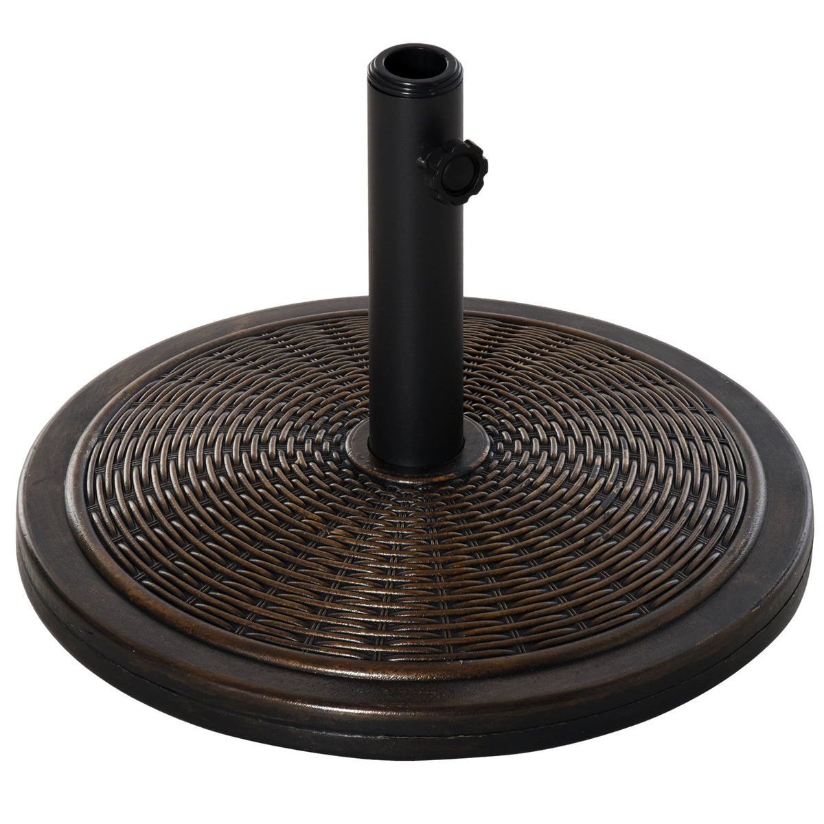 Outsunny 13kg Garden Parasol Base Holder, Cement Outdoor Market Umbrella Stand, Fits 35mm/38mm/48mm Poles, Black