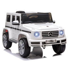 HOMCOM Mercedes Benz G500 Licensed 12V Kids Electric Ride On Car Toy with Parental Remote Control Battery-powered 2 Motors Music Lights MP3 for 3-8 Years Old White