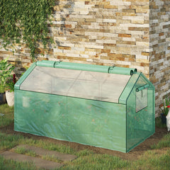 Outsunny Mini Greenhouse Portable Garden Growhouse for Tomatoes Plants with Large Zipper Windows for Outdoor, Indoor, 180 x 92 x 92cm, Green