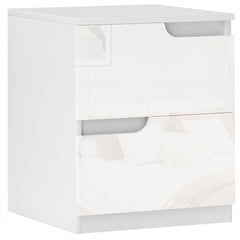 HOMCOM High Gloss Bedside Table - White