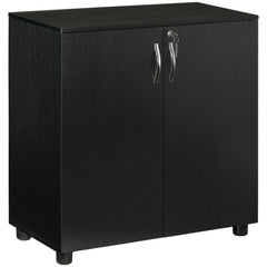 Vinsetto Two-Tier Locking Office Storage Cabinet - Black