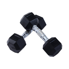 HOMCOM 2x6kg Hex Dumbbells Set Rubber Dumbbells Weight Lifting Equipment Fitness Home Gym