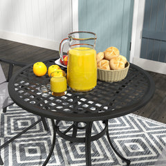 Outsunny Round Aluminium Table, with √¢≈í‚Ç¨50mm Parasol Hole