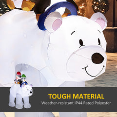 Outsunny 6.4ft Inflatable Polar Bear and Penguin Christmas Inflatable