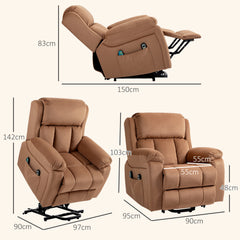 HOMCOM Eight Massage Point Electric Reclining Lift Chair, with Remote - Brown