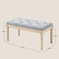 HOMCOM Vintage Wooden Bed End Bench - Light Grey