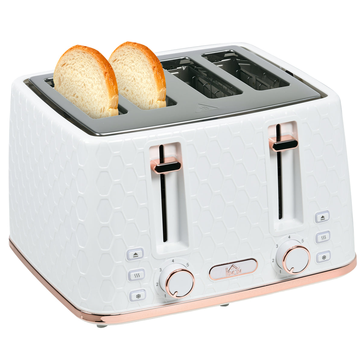 HOMCOM Four-Slice Honeycomb Toaster - White