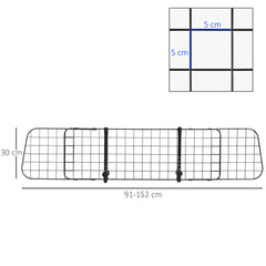 PawHut Heavy Duty Pet Dog Car Barrier Black