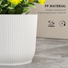 Outsunny Set of Two √ê¬§22cm Planters - White