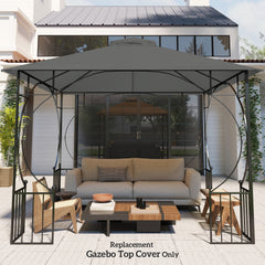 Outsunny 3x3(m) Replacement Gazebo Canopy, Double Tier Roof Top for Garden, Patio, Outdoor, Grey (TOP ONLY)