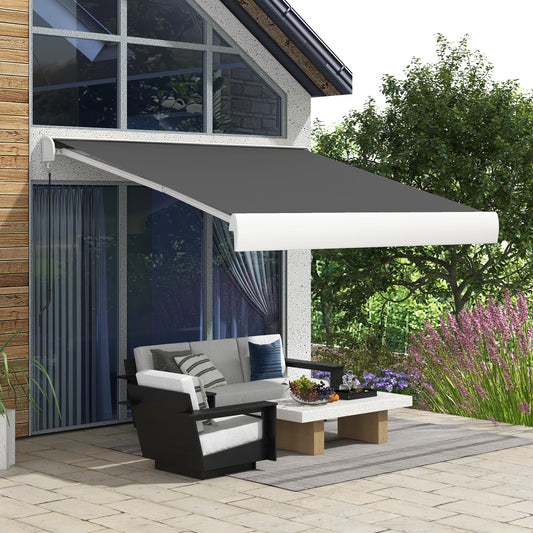 Outsunny 2.5 x 3m Electric Cassette Awning, with Remote - Grey