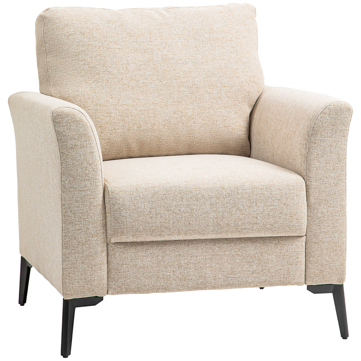 HOMCOM Linen-Look Armchair - Beige