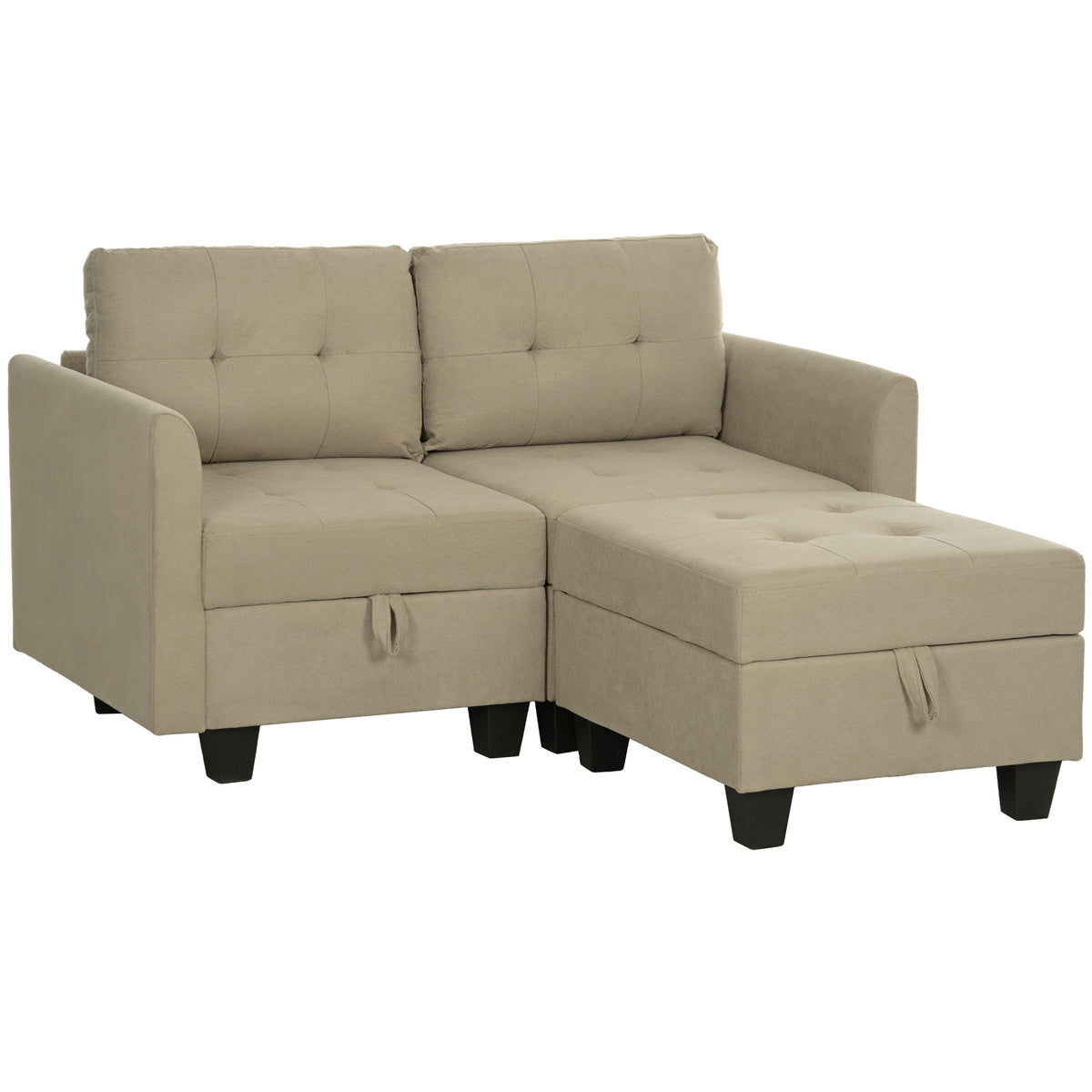 HOMCOM 'L' Shape Modular Storage Sofa - Light Brown