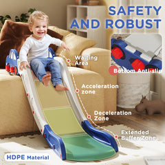 AIYAPLAY Kids Slide for Couch, Bed, Sofa, with Extended Length, Easy to assemble and Store, White and Blue