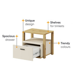 Lenny LY-07 Bedside Table 45cm