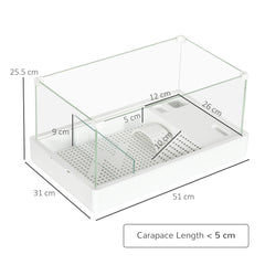 PawHut Turtle Tank, Aquarium Glass Tank w/ Basking Platform, Filter Layer