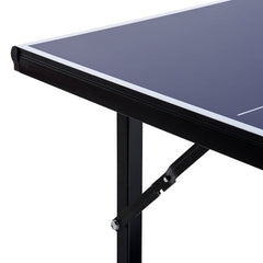 HOMCOM 6ft 182cm Mini Table Tennis Table Folding Ping Pong Table with Net Multi-Use Table for Indoor Outdoor Game, Blue