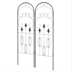 Outsunny Metal Trellis Set of 2, Garden Trellis for Climbing Plants Support Frames, Scrolls Design