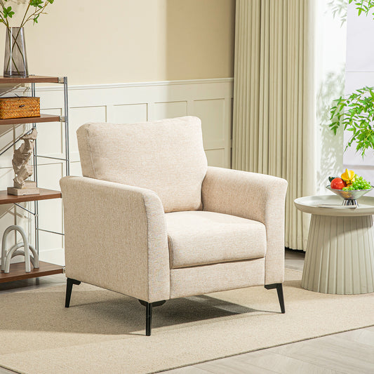 HOMCOM Linen-Look Armchair - Beige