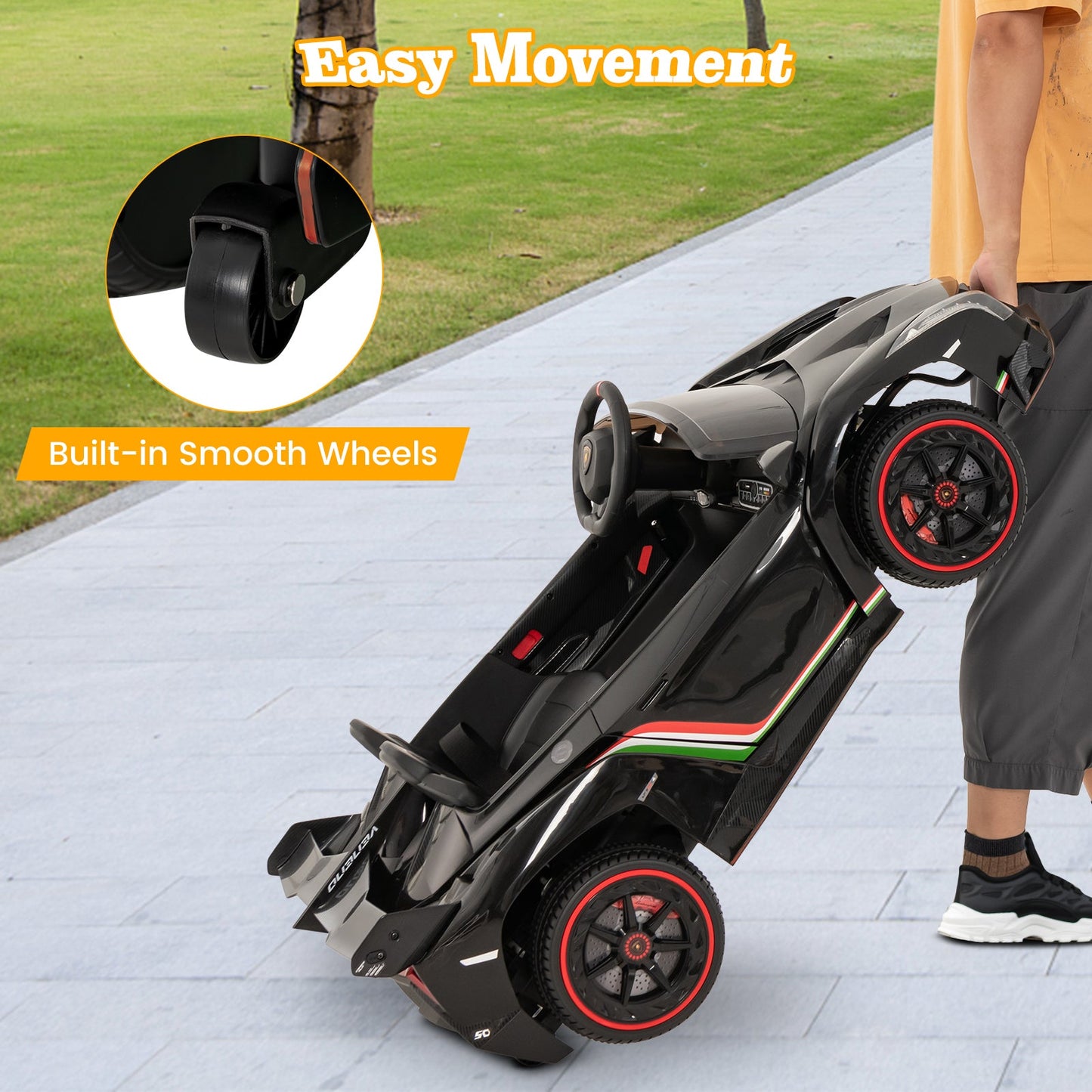 Licensed Lamborghini 4WD Kids Ride-on Sports Car-Black