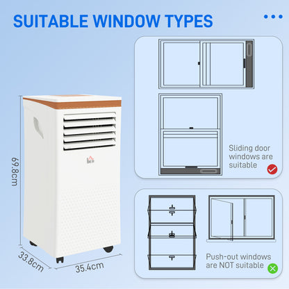 HOMCOM 9000 BTU Air Conditioning Unit, 3-in-1 Portable Air Conditioner, Dehumidifier, Cooling Fan with Remote, LED Display, 2 Speeds, 24H Timer, Window Venting Kit, 28m√Ç¬≤